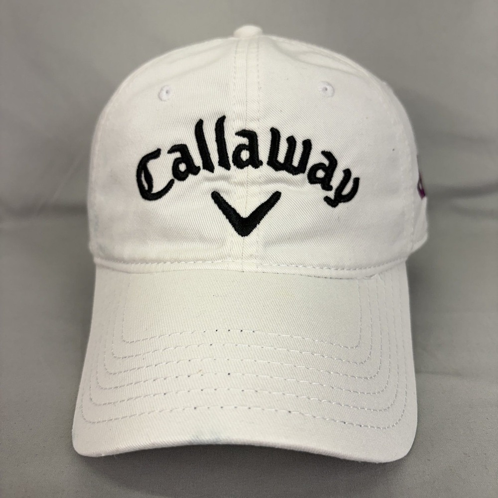 Callaway Golf Hat Ally Logo Mens OSFM White Cotton Adjustable Strapback
